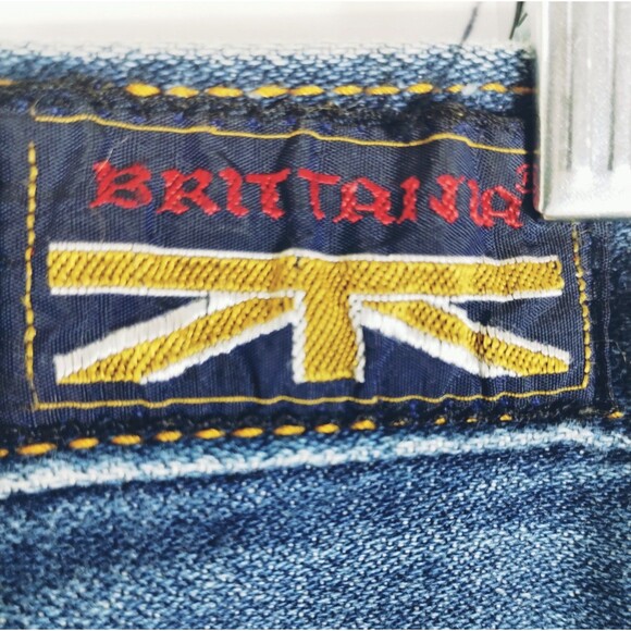 Brittania Jeans Size 30x35 High Rise Straight Leg Raw Hem Cotton Blue VTG Retro - Picture 3 of 12